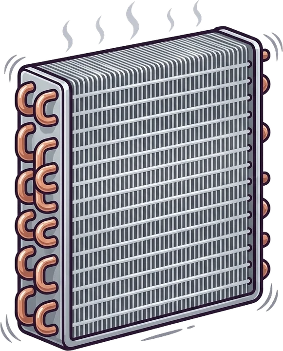 Illustration of a condenser coil