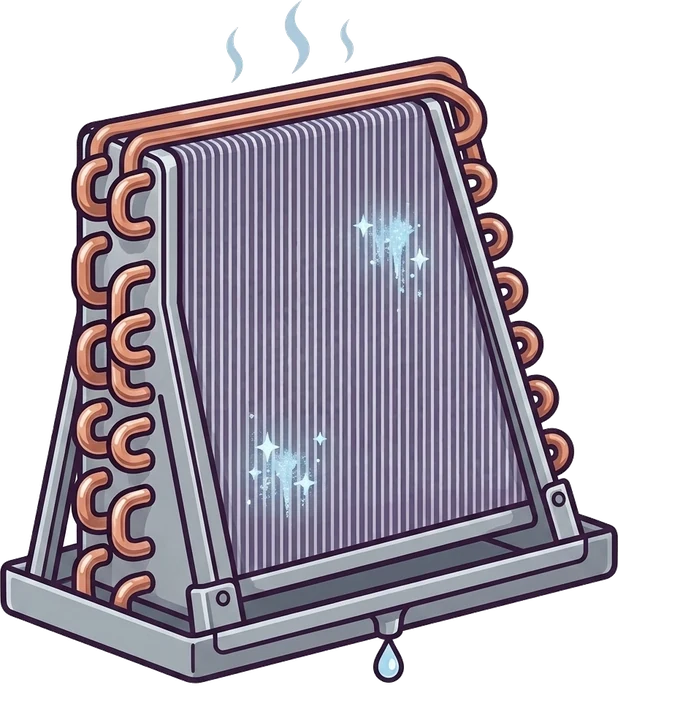 Illustration of an evaporator coil